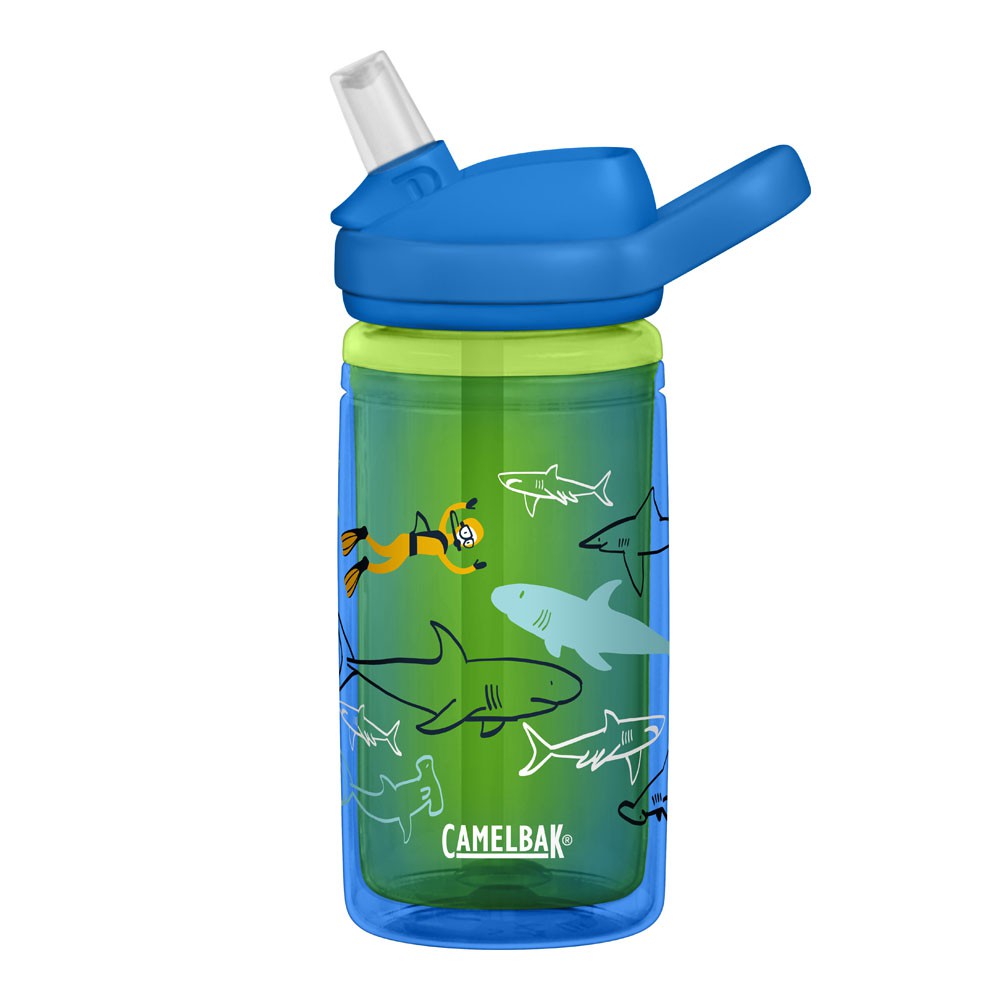 《CamelBak》400ml eddy+ 兒童吸管雙層隔溫運動水瓶 潛水鯊魚