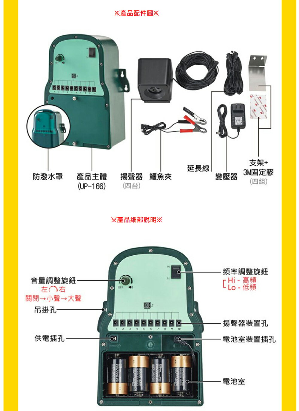 DigiMax 專業級產業用驅鳥鼠擊退器 UP-166 驅逐各種野生動物 超音波驅逐器 動物驅離 驅趕 7