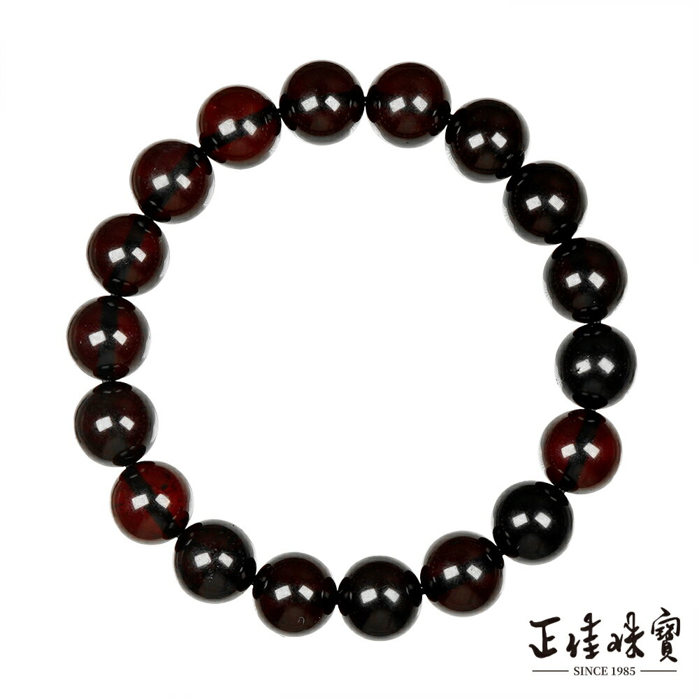 【正佳珠寶】琥珀翳珀 頂級黑棕翳珀 10.8-11.3mm 琥珀翳珀手珠