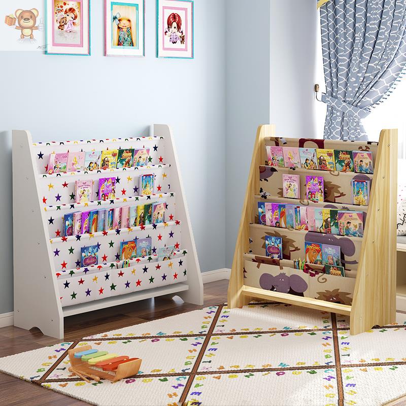 收納架兒童玩具雜物架四層可移動書本經濟型書架玩具架幼兒園娃娃