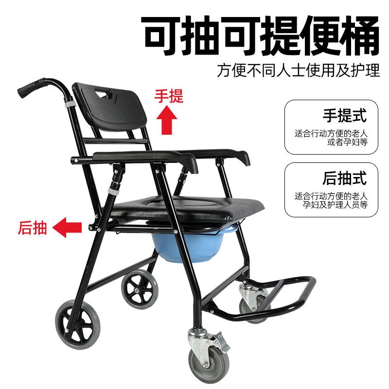 【免運】摺疊 坐便椅 老人不銹鋼坐便椅可折疊孕婦洗澡坐便器殘疾人蹲坑大便椅子