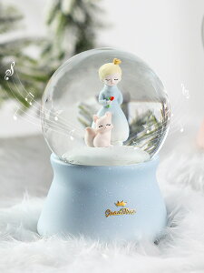 夢幻水晶球音樂盒八音盒旋轉雪花帶燈創意兒童女生孩房間生日禮物