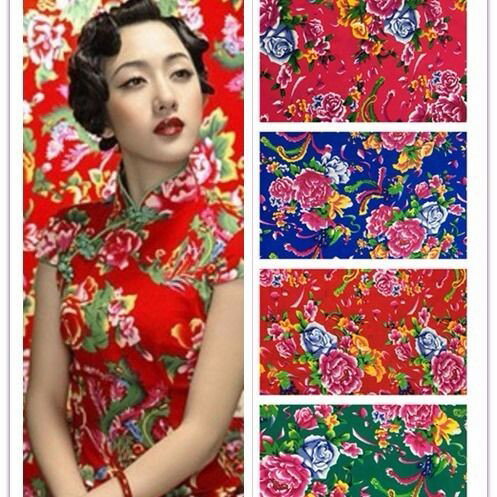 東北大花布衣服東北大花布布料 棉綢衣服中國民族風棉布綿綢面料
