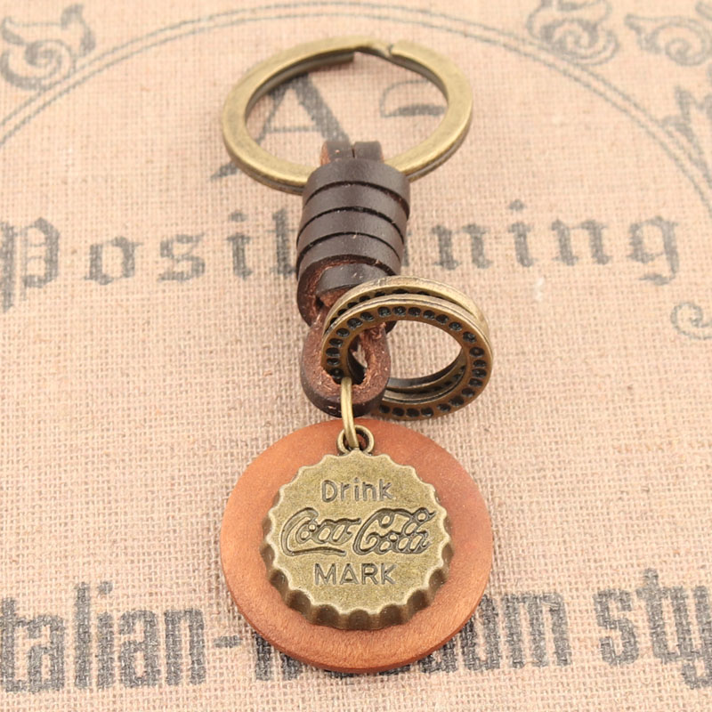 創意新奇特瓶蓋復古鑰匙扣學生個性時尚小禮品歐美汽車鑰匙掛件
