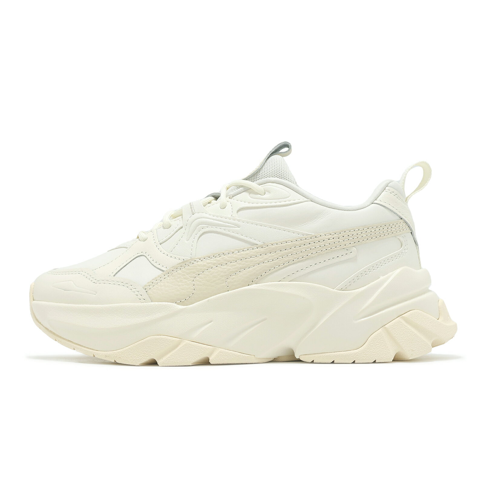 Puma 休閒鞋 Sophyr Lthr Wns 女鞋 米白 奶茶 厚底 增高 拼接 老爹鞋