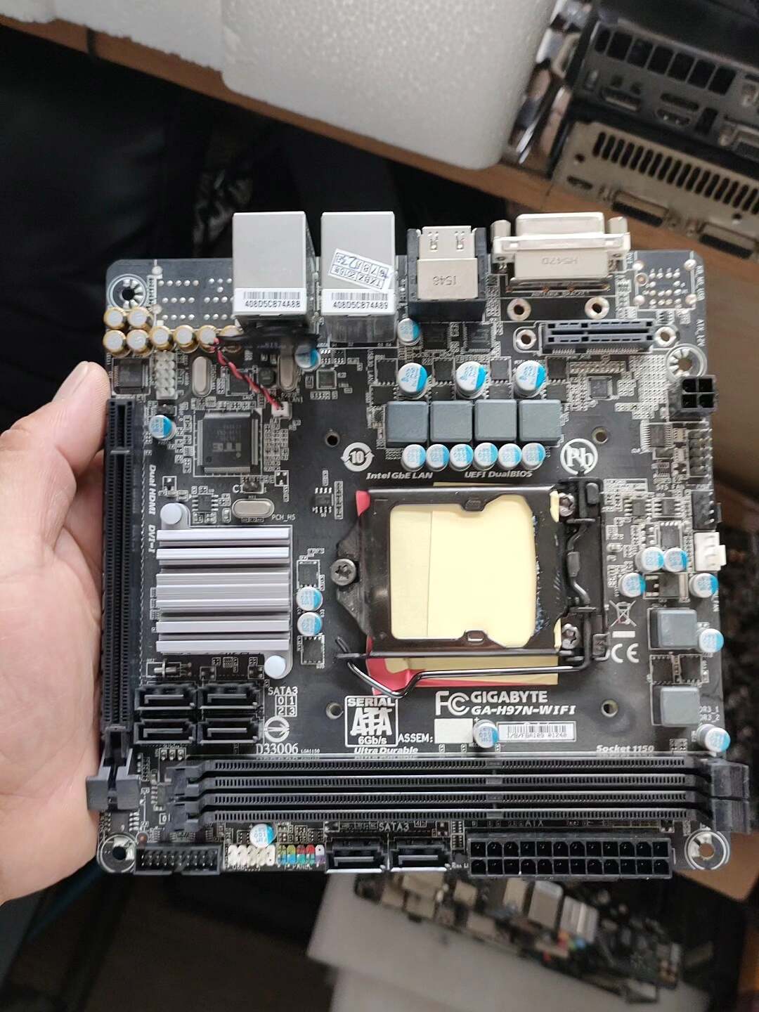 DIY 軟路由 NAS 主機板 技嘉 H97N-WIFI ITX 雙網口 6 SATA 支援 USB3.0 PCIE3.0 1150針 CPU 新成色 實物拍照