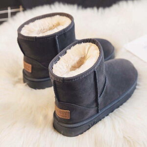 【免運】可開發票 冬季新款皮面防水雪地靴女加絨加厚棉鞋防滑學生短筒保暖靴子