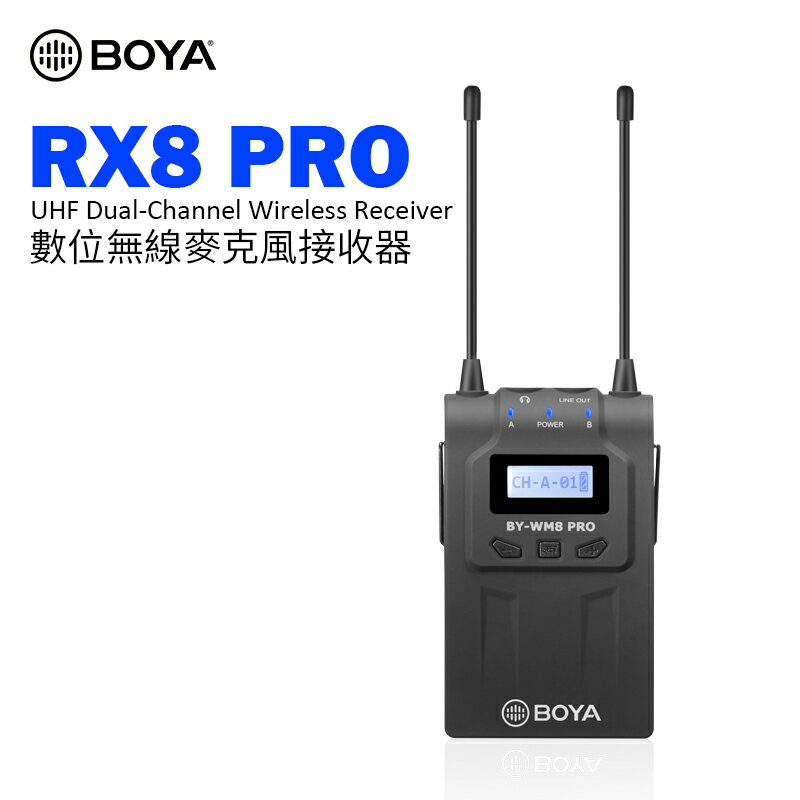 [享樂攝影]BOYA RX8 PRO《單接收器》BY-WM8無線麥克風 手機/相機 無線領夾麥 UHF遠程收音100米 RX