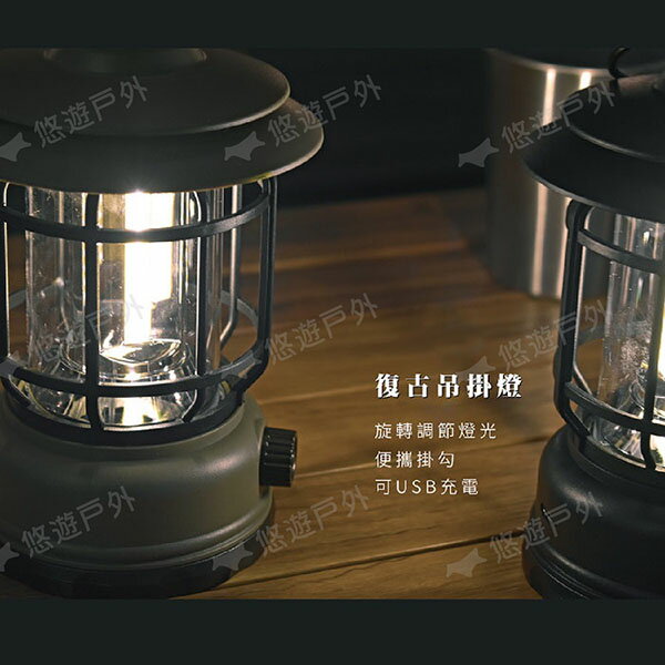 【TREE WALKER】復古吊掛燈-黑/墨綠 復古燈 LED燈 氣氛燈 提燈 IPX4防潑水 野炊 露營 悠遊戶外 3