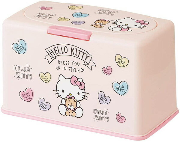 【凱蒂貓 口罩收納盒】凱蒂貓 抽取式 口罩收納盒 面紙盒 按壓彈蓋 收納60片 日本正品 該該貝比日本精品