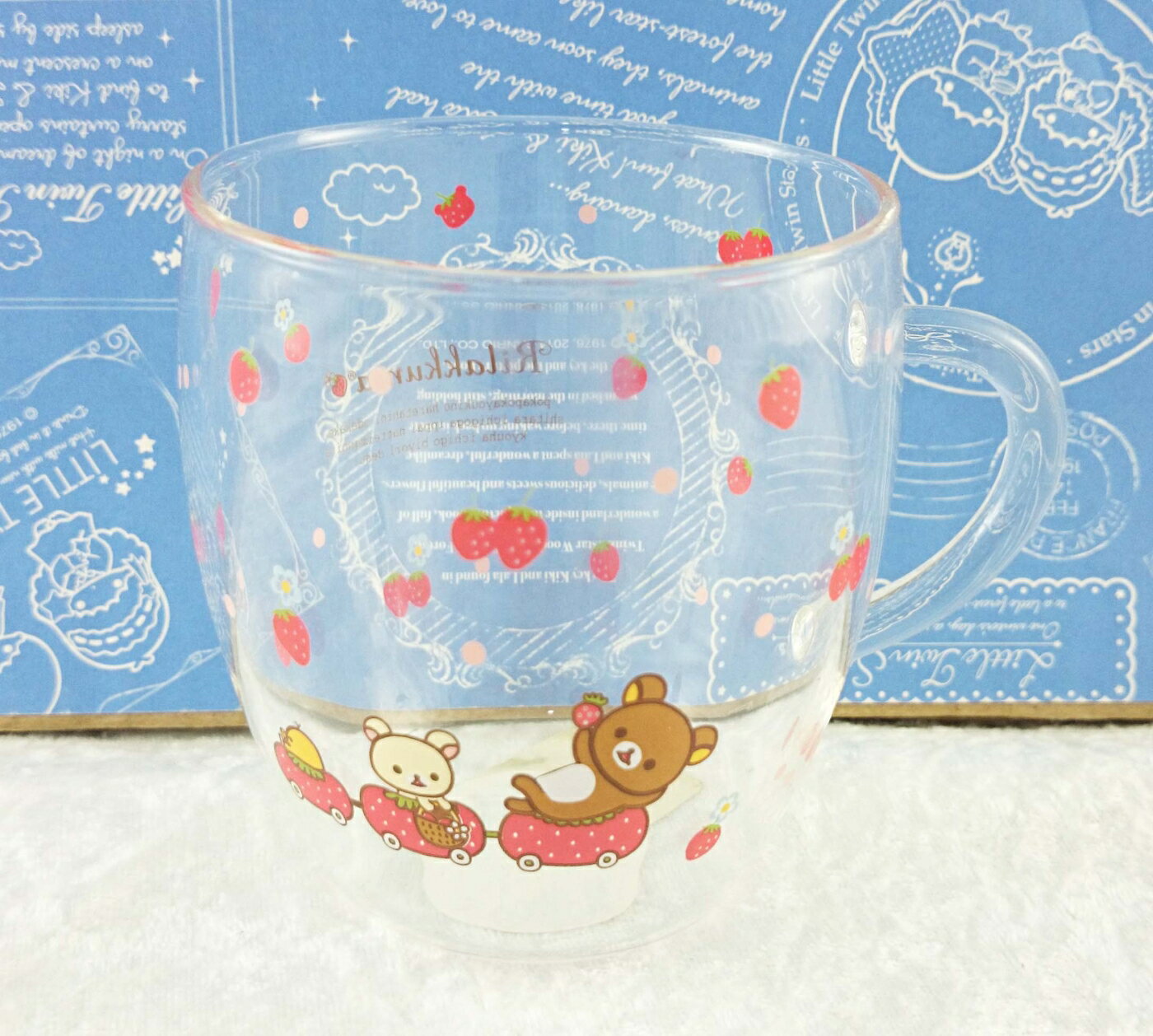 【震撼精品百貨】Rilakkuma San-X 拉拉熊懶懶熊 San-X 透明玻璃杯-草莓#50281 震撼日式精品百貨