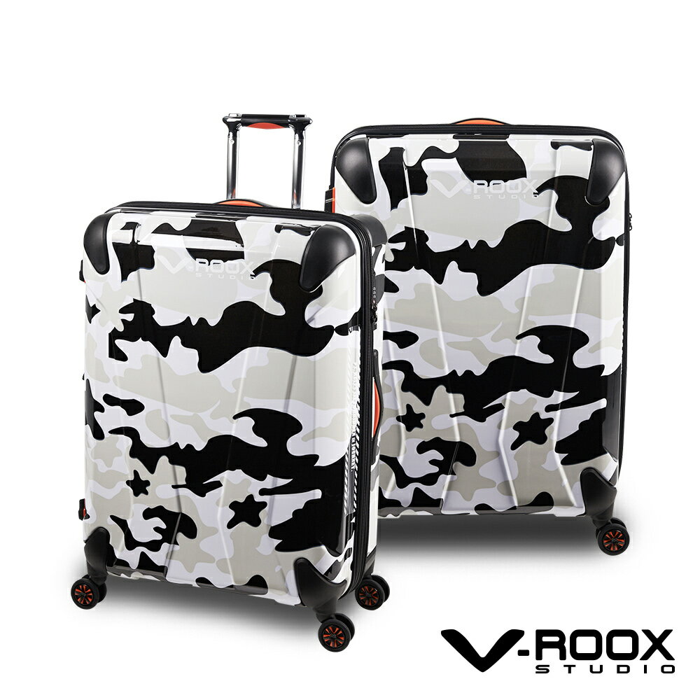 <br/><br/>  V-ROOX AXIS by A.L.I 29吋 原創設計可擴充行李箱 硬殼防爆雙層拉鏈旅行箱-黑白迷彩<br/><br/>