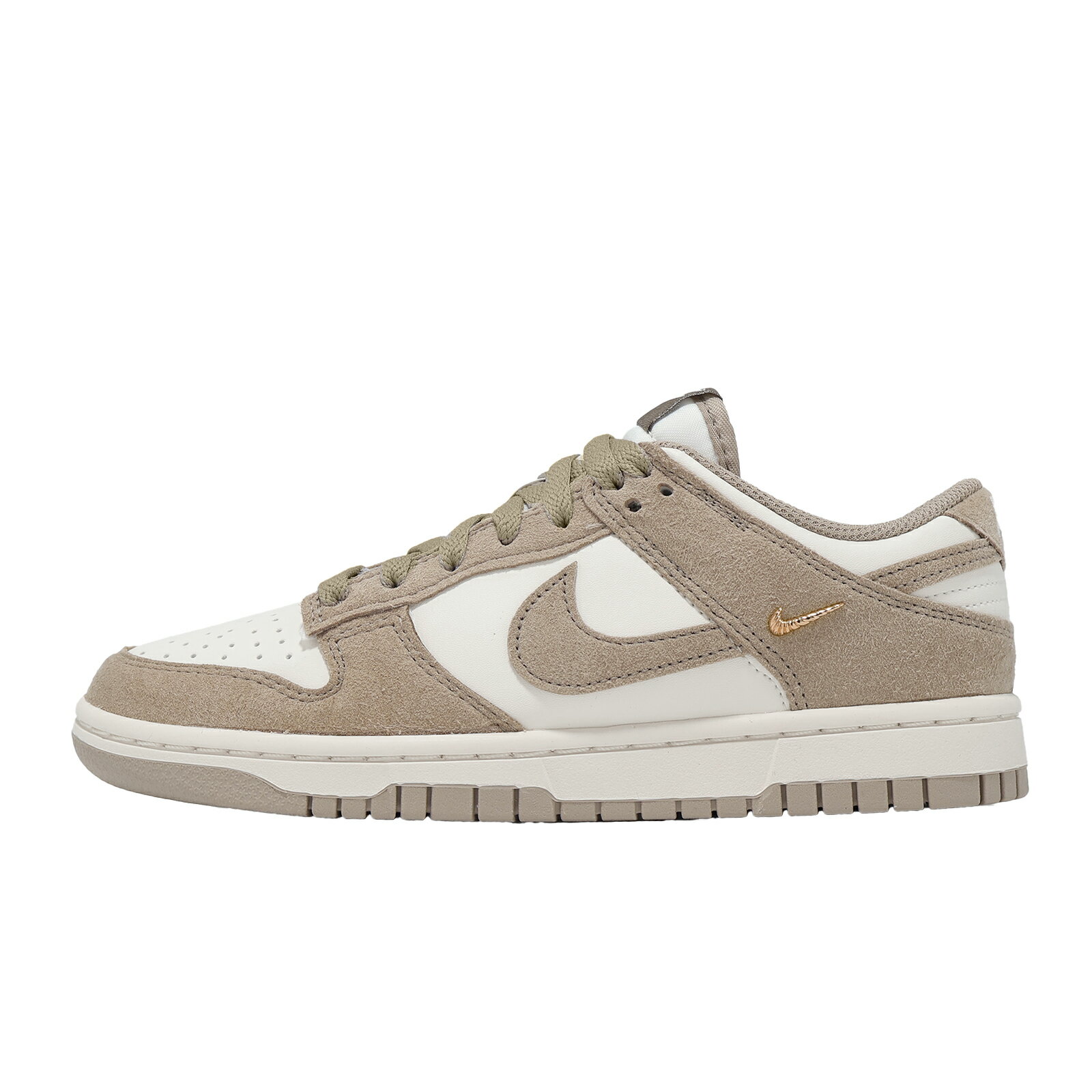 Nike 休閒鞋 Wmns Dunk Low 女鞋 米白 卡其 麂皮 小金勾 IB4417-105