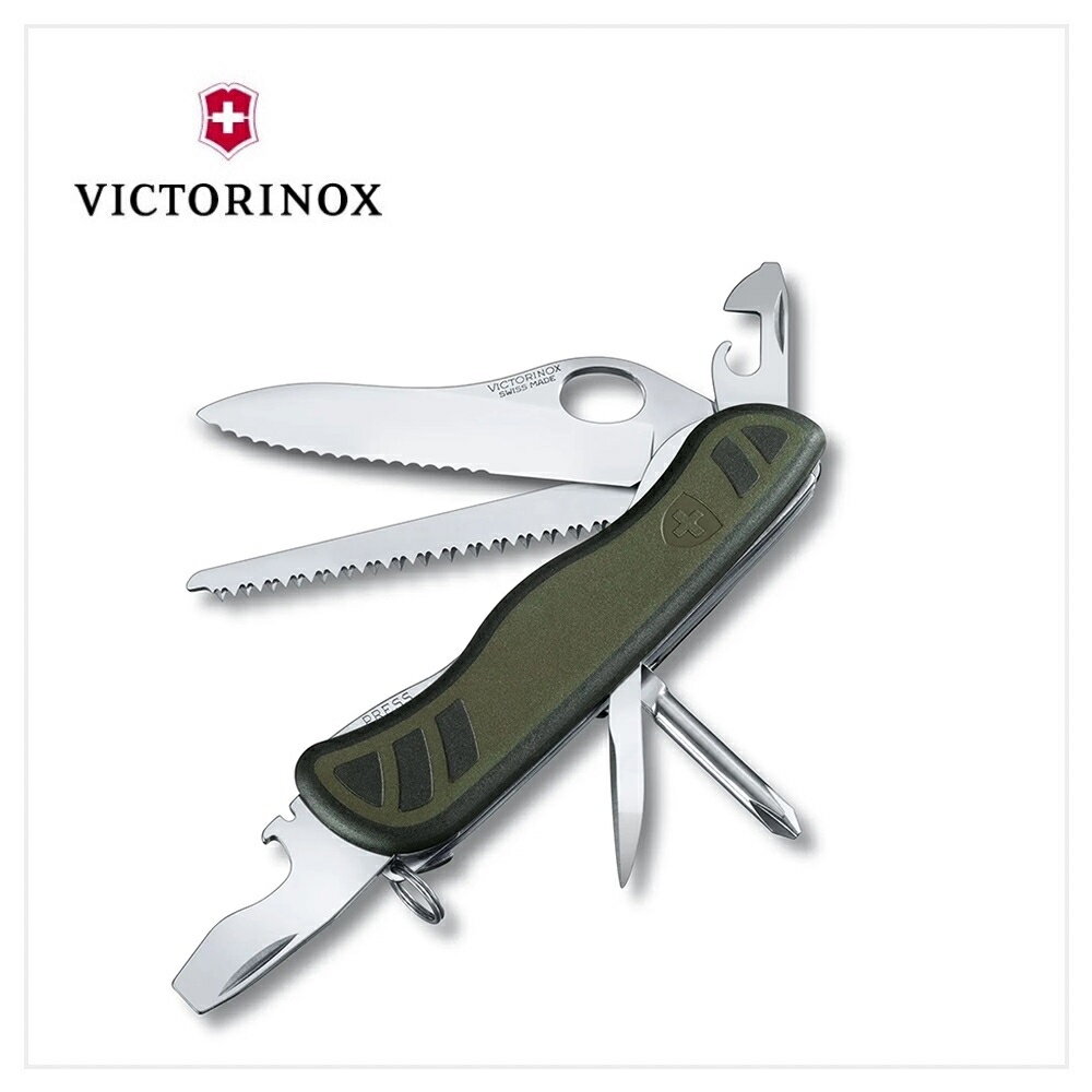 VICTORINOX 瑞士維氏 瑞士刀 Swiss Soldiers Knife 111mm/10用 墨綠黑邊 0.8461.MWCH 1