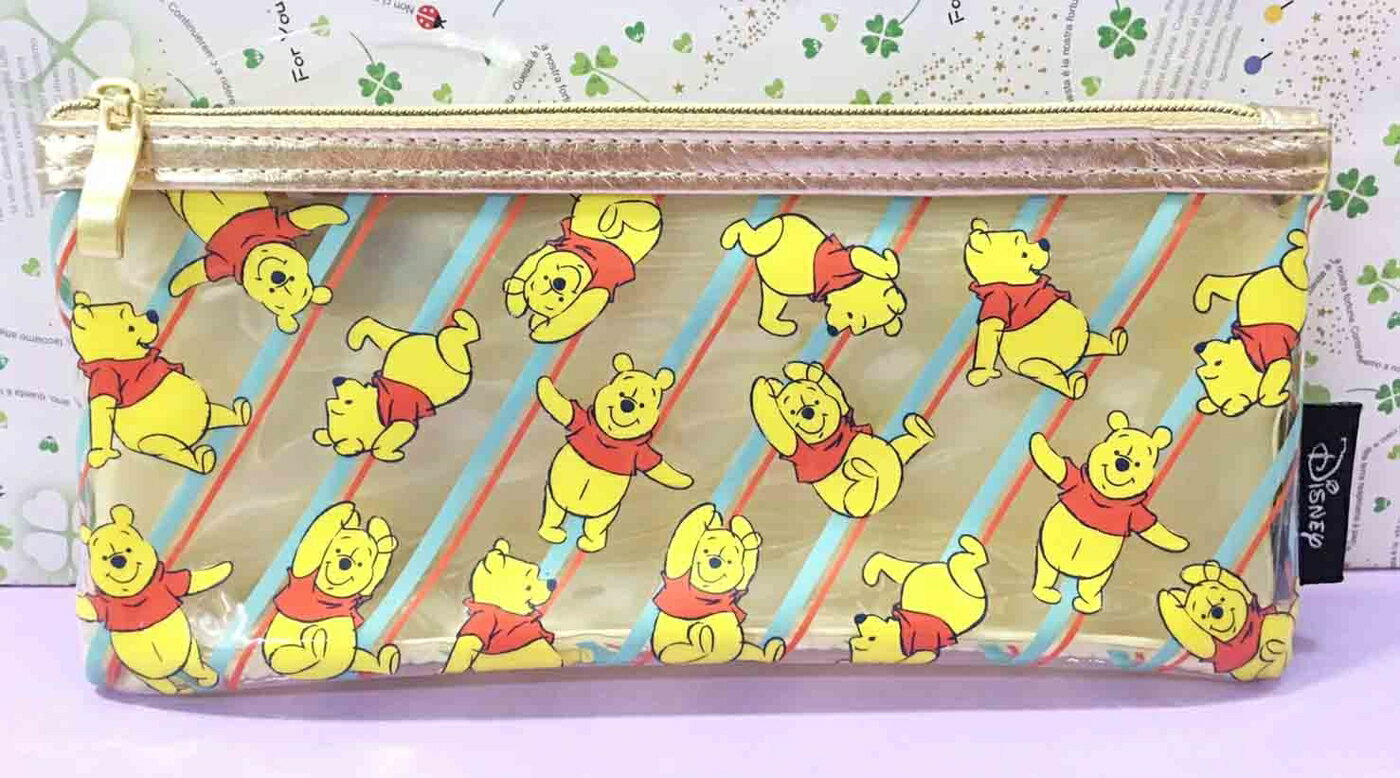 【震撼精品百貨】Winnie the Pooh 小熊維尼 筆袋 透明線條#25452 震撼日式精品百貨