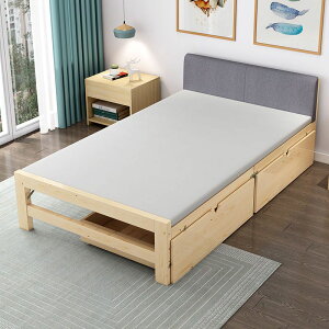 折疊床實木午休單人床家用簡易實木床1.5米0.8米經濟型雙人小床架