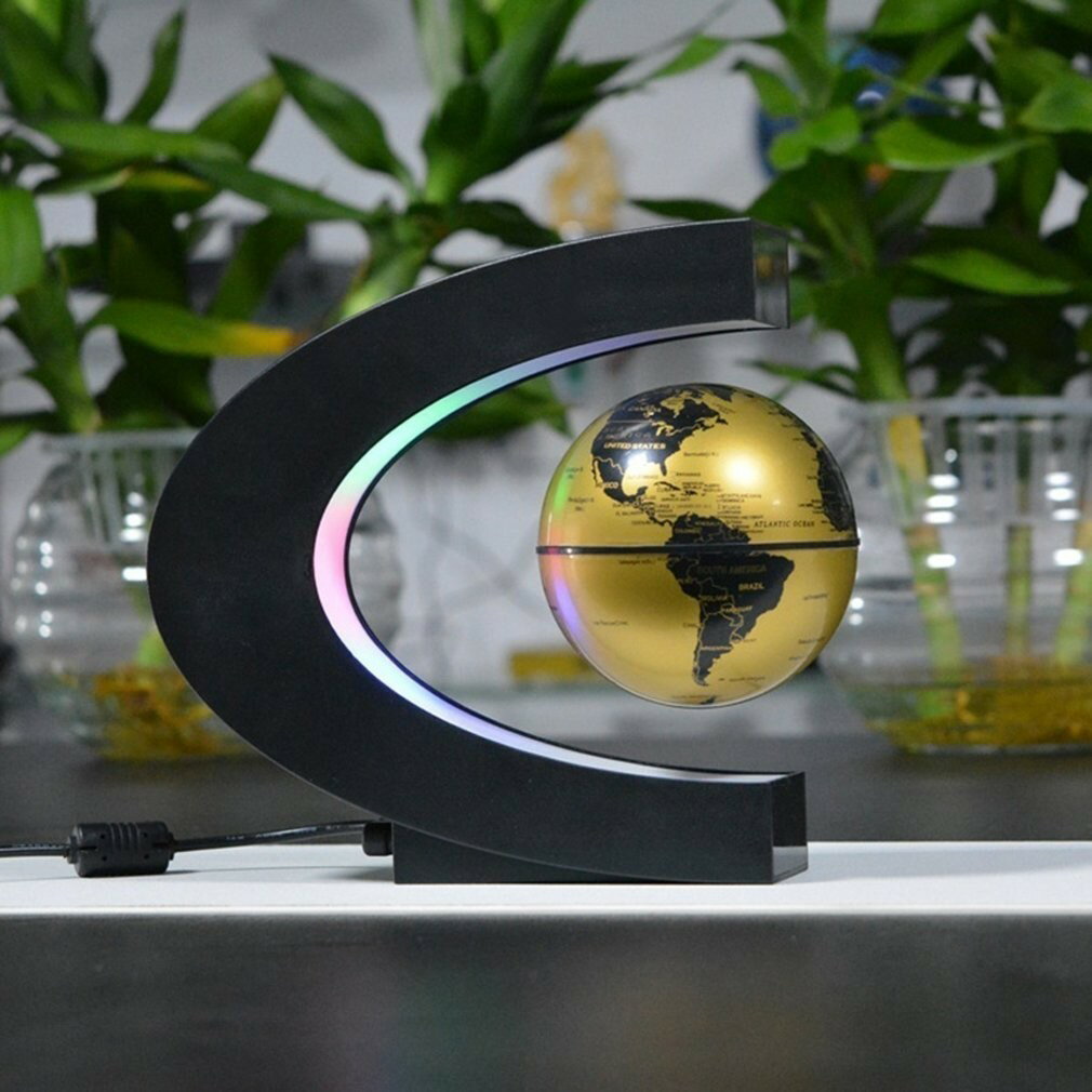 磁懸浮C形LED燈地球儀 磁浮地球儀 懸浮地球儀 3時 磁懸浮地球儀