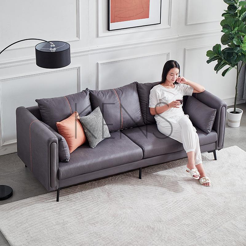 【KENS】沙發 沙發椅 意識極簡款小戶型布藝沙發現代簡約科技布辦公室會客商務接待組合