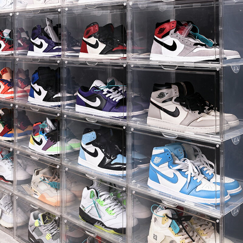aj鞋盒收納盒透明防氧化裝鞋子收納神器塑料籃球鞋柜省空間整理箱