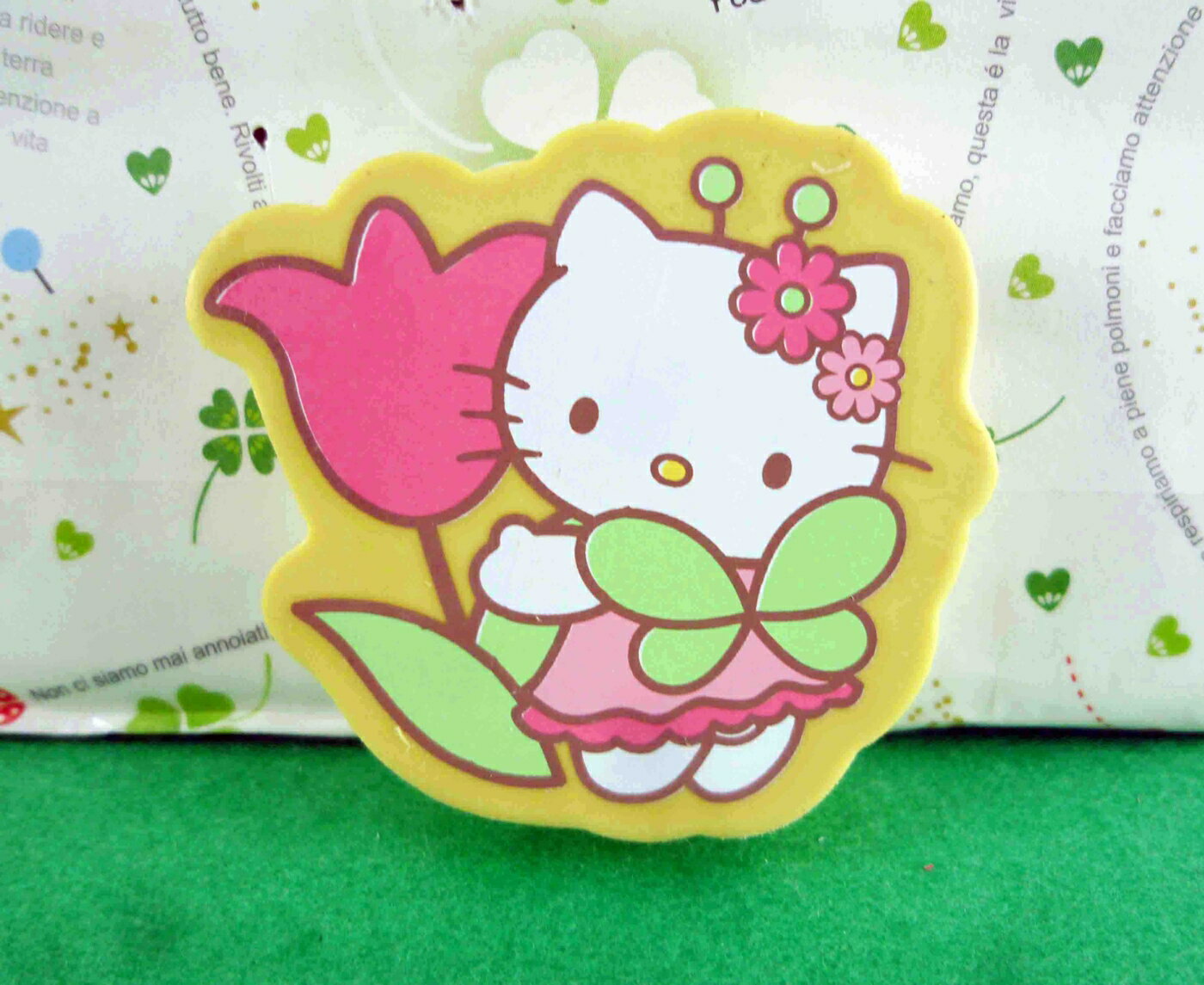 【震撼精品百貨】Hello Kitty 凱蒂貓 造型橡皮擦-黃鬱金香 震撼日式精品百貨