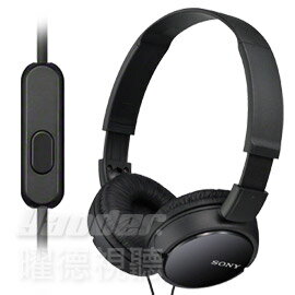 【曜德視聽】SONY MDR-ZX110AP 黑色 簡約摺疊 耳罩式耳機 線控通話 ★送皮質收納袋