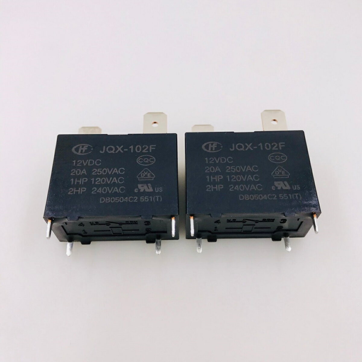 宏發繼電器JQX-102F-12VDC一組常開4腳20A250VAC空調專用繼電器HF