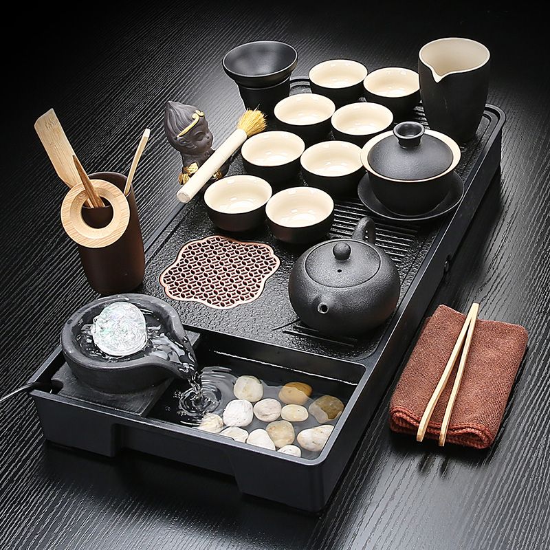 免運 開立發票 茶盤 茶具 2023新款流水茶盤茶具套裝家用整套茶托盤小型功夫泡茶海排水茶臺特惠/工廠現貨 特價出 M1123