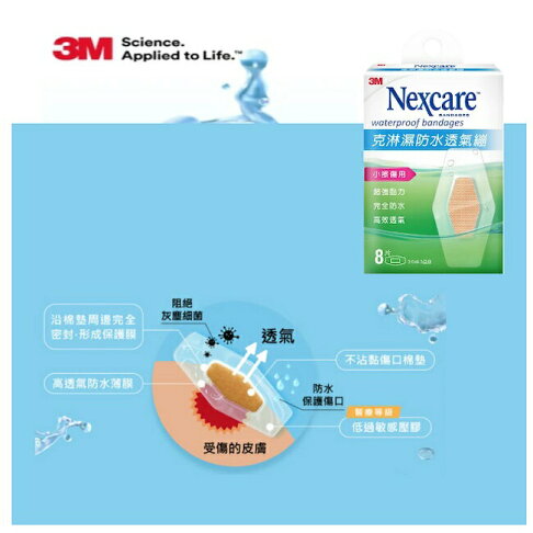 3MNexcare克淋濕防水透氣蹦8片裝(3.06*6.3cm) 2