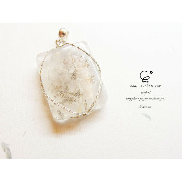 冬梅初綻/樹枝水晶/晶石鍊墜/950純銀/ [晶晶工坊-love2hm]