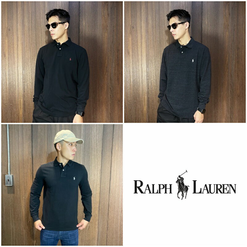 美國百分百【全新真品】Ralph Lauren POLO衫 長袖 RL 小馬 logo 黑色/麻花黑 BC79