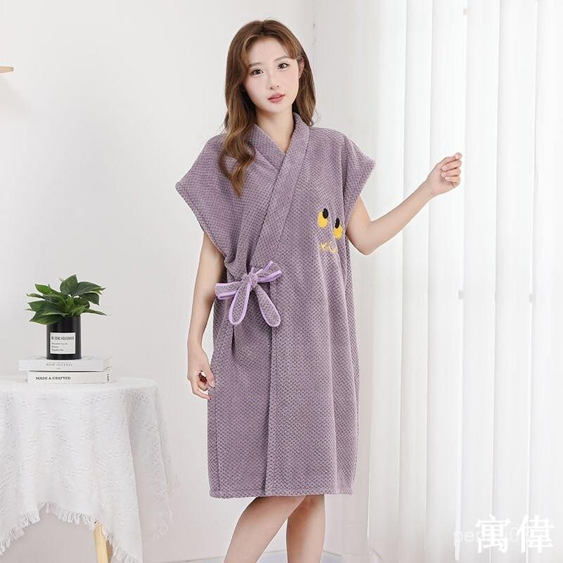 連身浴袍 男女款浴袍 開衫 吸水浴袍 家居服柔順光滑透氣 浴巾泡湯 浴袍夏季成人可穿式係帶長袖浴袍睡袍速幹吸水浴巾不掉毛