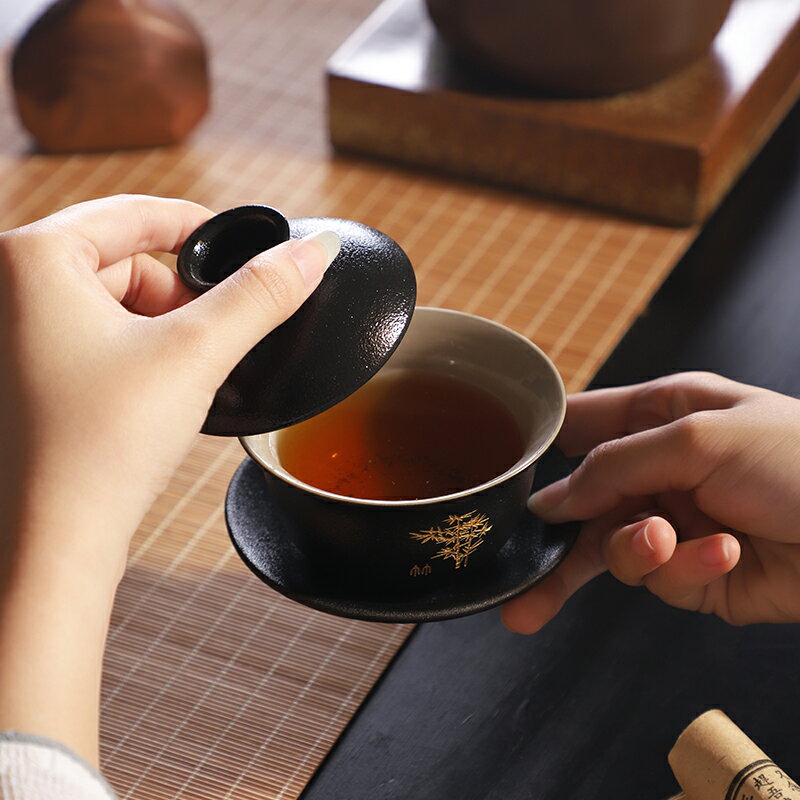 功夫茶具茶碗蓋碗陶瓷大號單個三才蓋碗茶道茶碗茶具茶杯茶具配件 4