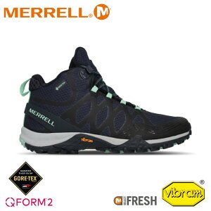 【MERRELL 美國 女 SIREN 3 MID GORE-TEX 中筒登山鞋《深藍/淺綠》】ML034280/戶外鞋