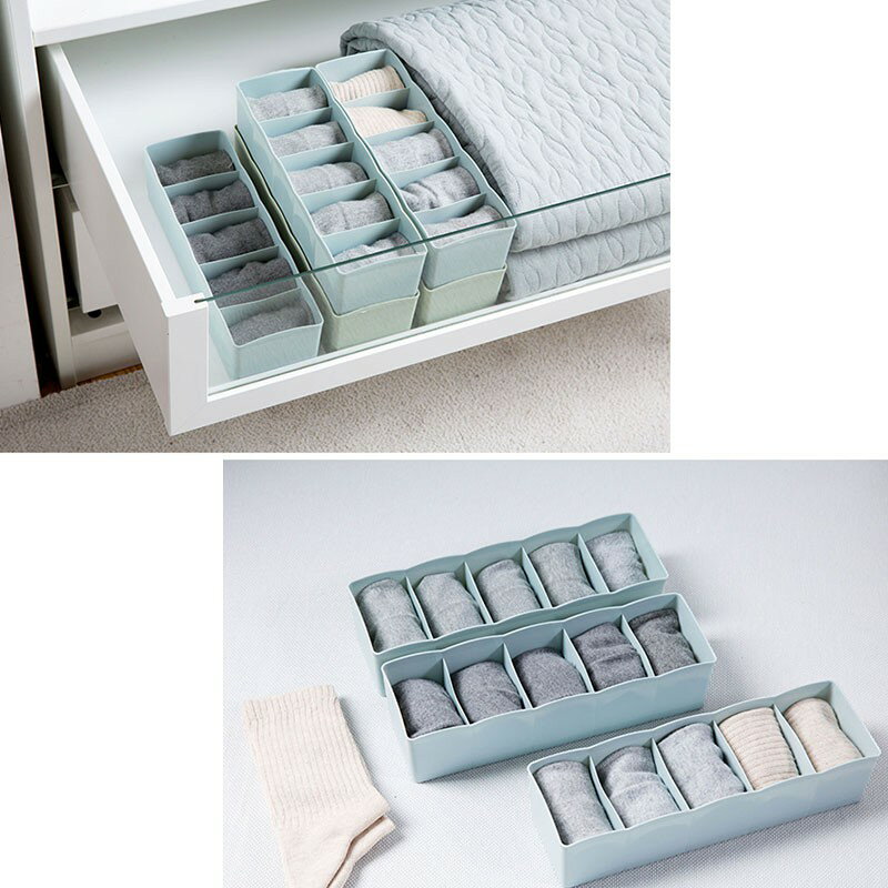 可疊分隔收納盒【Y002】台灣出貨 居家 可疊式內衣襪子收納盒 分隔盒 內衣收納 襪子收納 收納盒 分隔盒 內衣 4