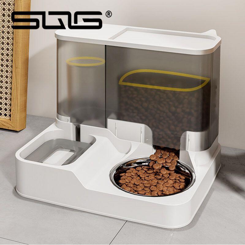 SQG自動飲水大容量貓碗狗碗貓糧食盆雙碗飯盆水碗一體寵物用品