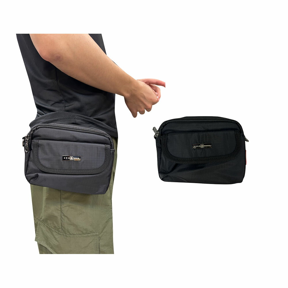 ~雪黛屋~SPYWALK 腰掛包小容量7.5手機二主袋+外袋共三層橫式穿皮帶固定SW1090