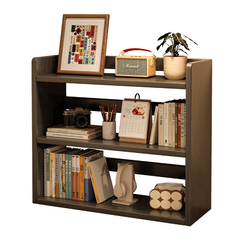 桌面置物實木書架