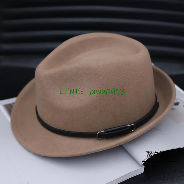 卷邊禮帽英倫紳士帽大碼毛呢帽子男黑色復古氈帽大頭男士爵士帽男【聚物優品】