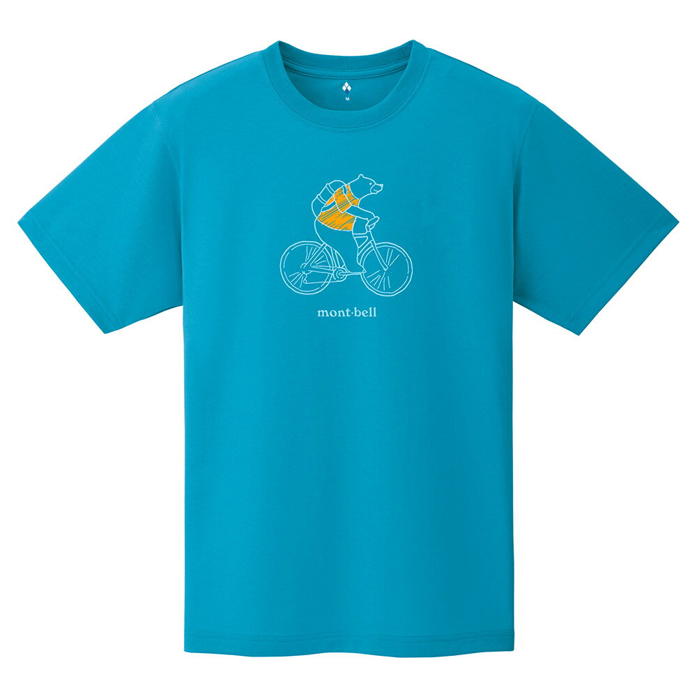 【【蘋果戶外】】mont-bell 1114350 BL 藍【男款】CYCLING BEAR Wickron 短袖排汗衣 排汗T恤 機能衣