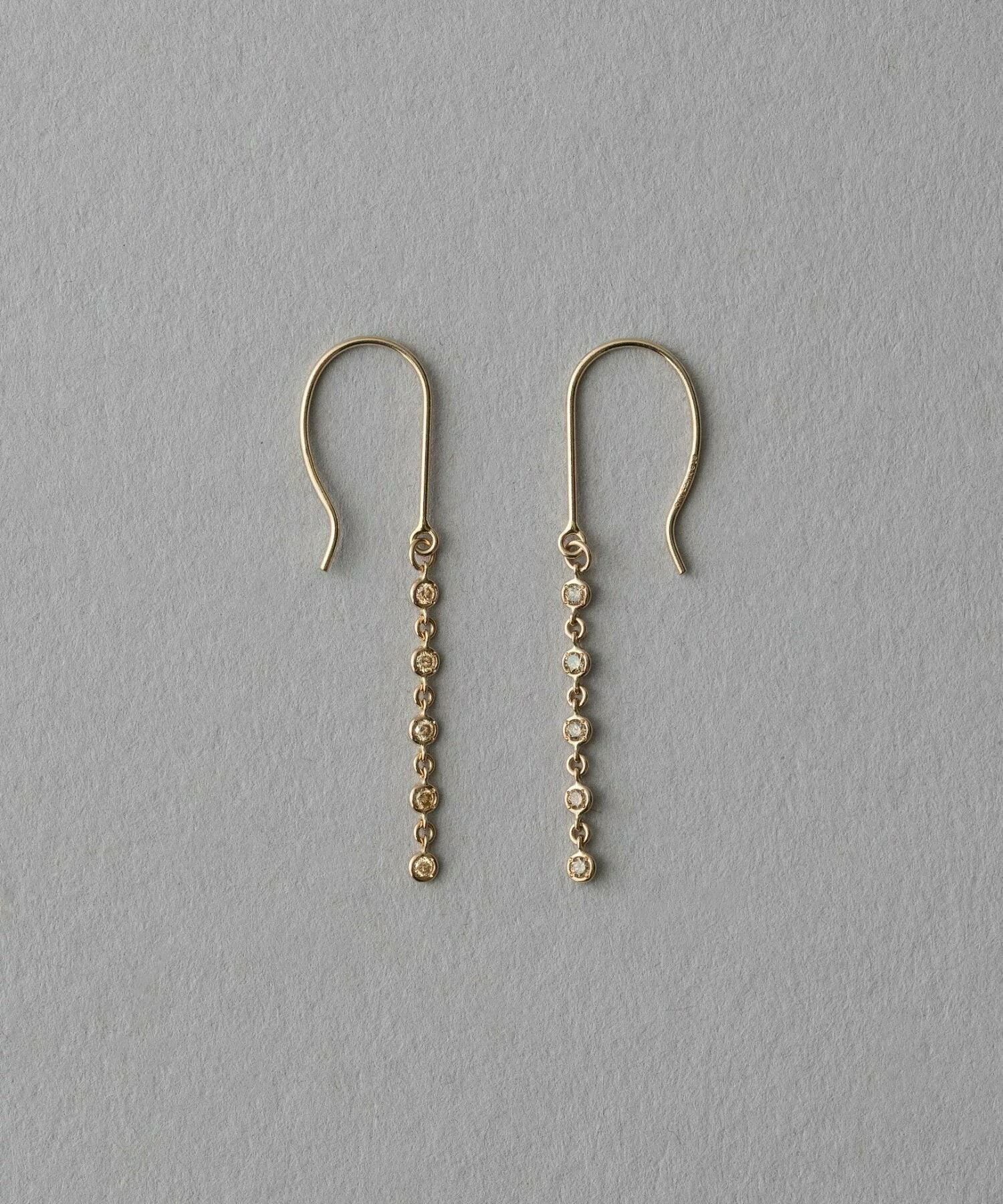 [bijoux] ete  K18RBG 排列棕鑽飾耳環 | 耳環 送禮 情人節 [Rakuten Fashion]