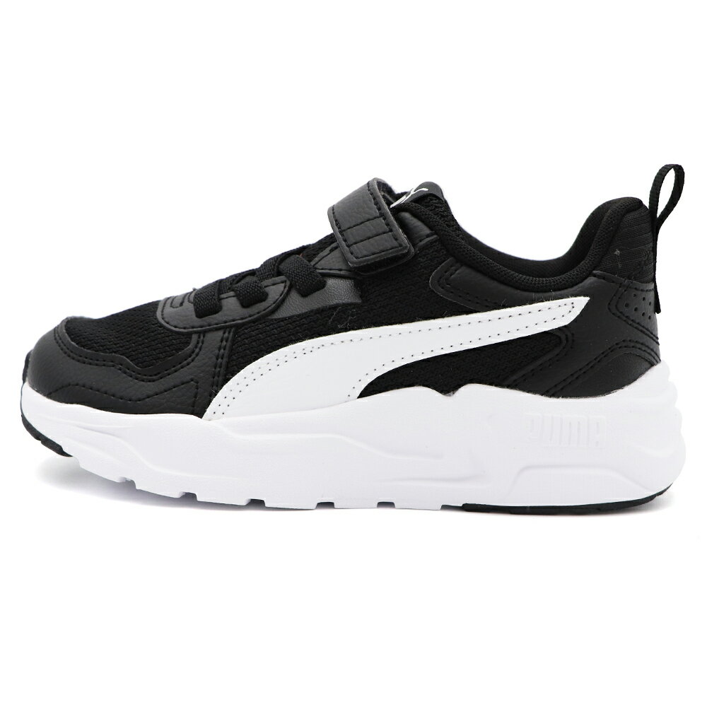 PUMA Trinity Lite AC+PS 魔鬼氈 運動鞋 中童 黑白 R9051 (39148001)