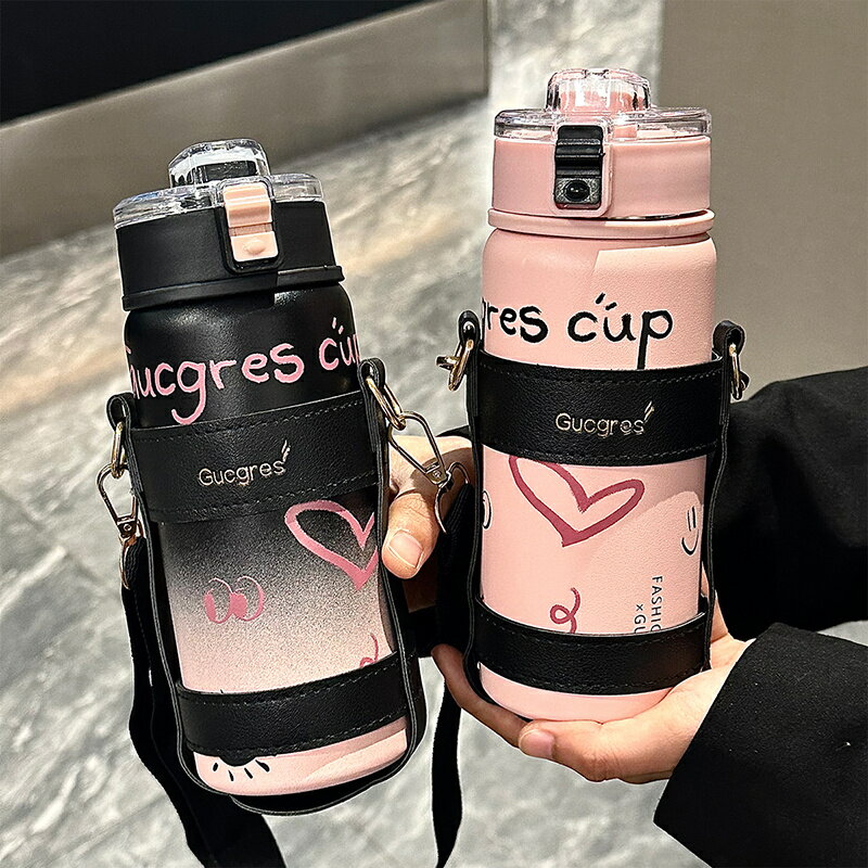 1.3萬新款ins高顏值316不銹鋼保溫杯大容量保溫杯女生杯子學生便攜水杯【宜家良品百貨】
