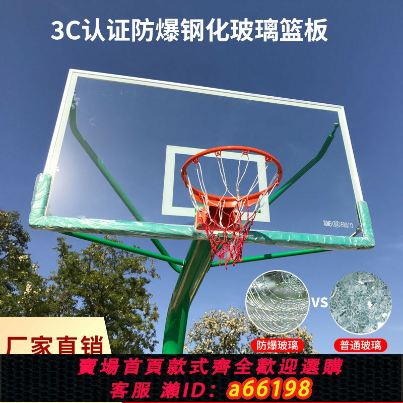 【臺灣公司 可開發票】學校戶外標準鋼化玻璃籃球板家用壁掛式室內外籃球架成人籃球板