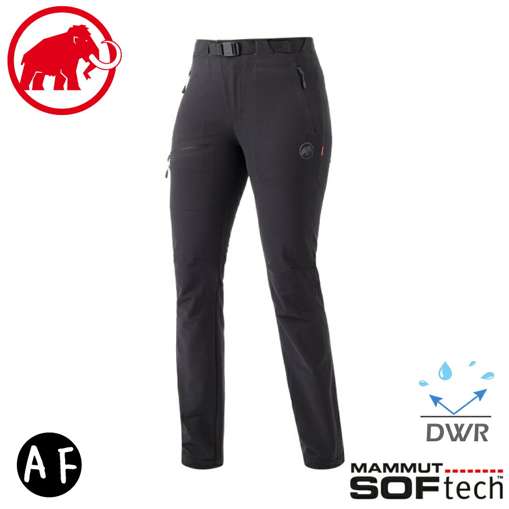 【MAMMUT 長毛象 女 AC Yadkin SO Pants AF 軟殼褲《黑》】1021-00171/機能褲/登山褲/運動褲/防水長褲/防潑水