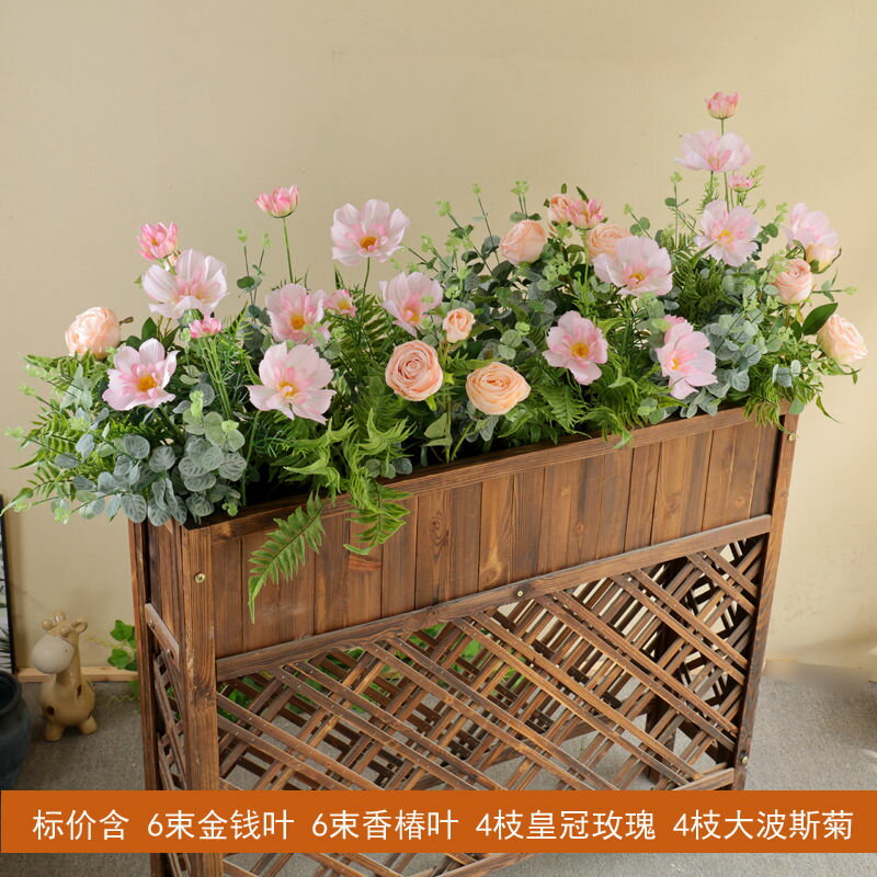 人造花 仿真植物 模擬樹 模擬綠植 模擬擺飾 仿真花薰衣草戶外假花絹花塑膠花綠植花箱花槽花箱插花模擬盆栽137S 快速出貨