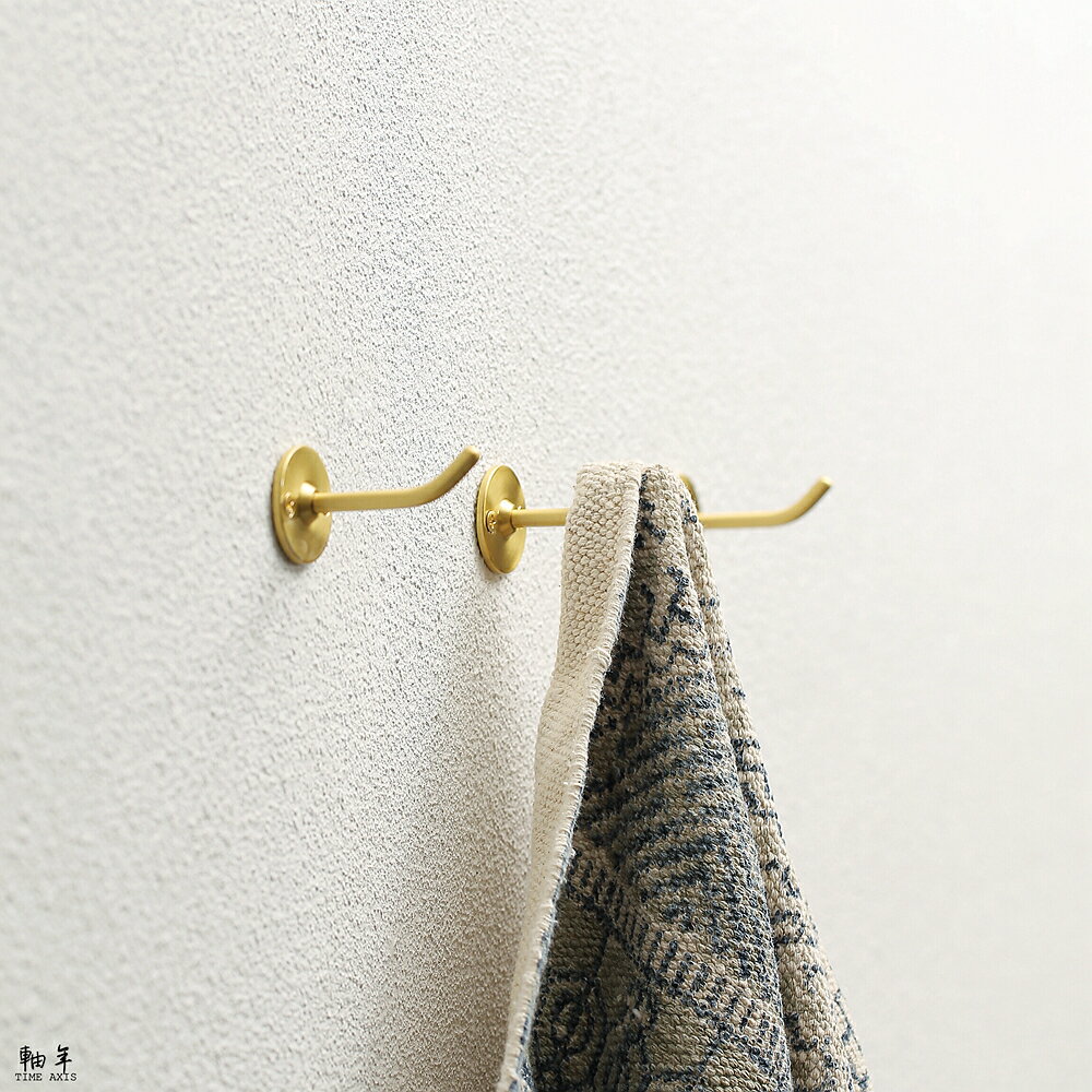 北歐復古黃銅衣帽鉤創意書房墻壁門后衣服鉤客廳浴室掛鉤