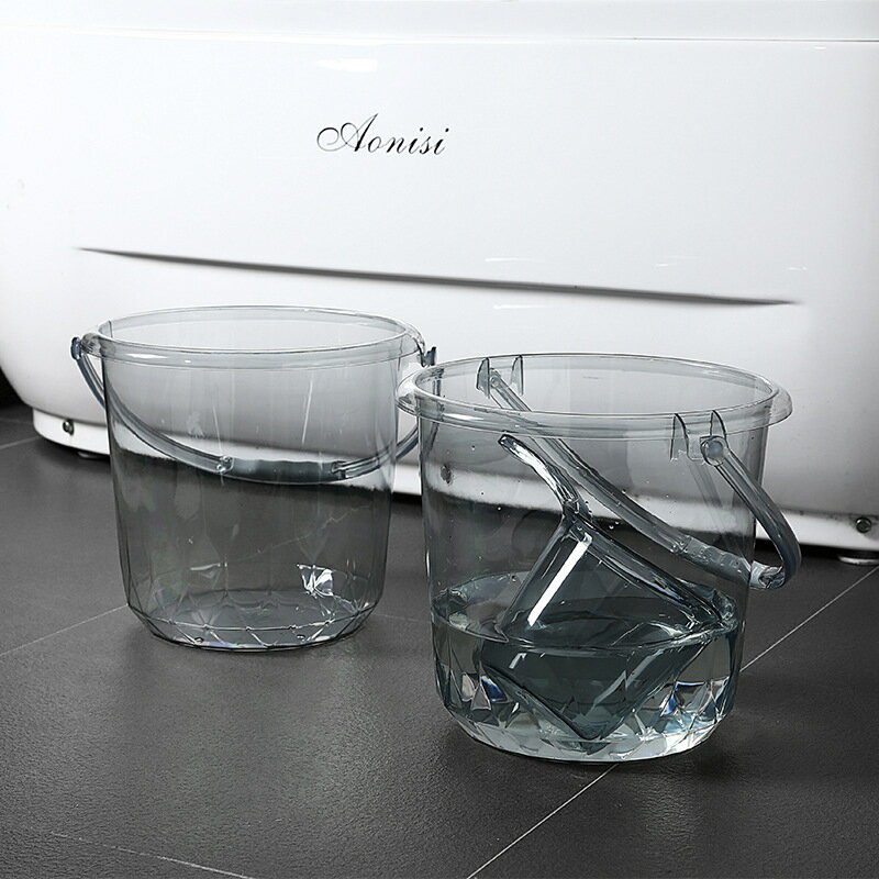 塑料水桶臉盆水勺3件套透明加厚加大家用儲水桶洗衣盆手提洗衣桶