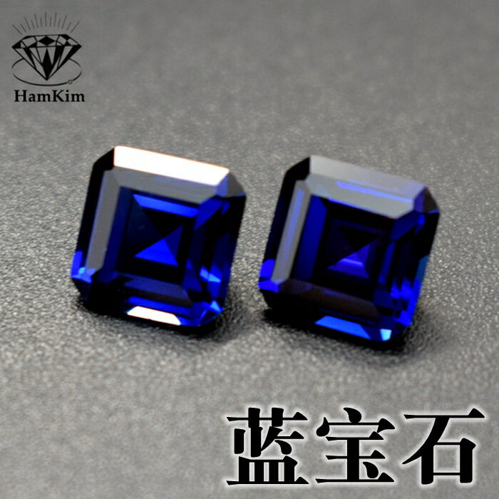 5A寶石藍寶石小八角正方形藍剛玉Sapphire戒指耳釘吊墜未鑲嵌主石