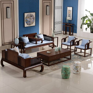 家具 新中式客廳沙發白蠟木實木沙發組合禪意羅漢床高大上家具