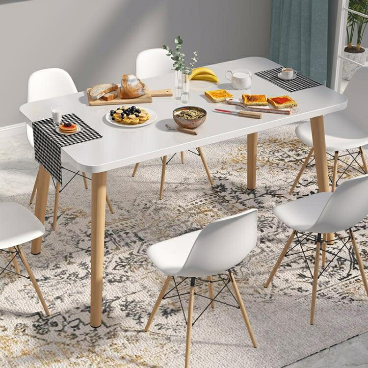 餐桌 北歐餐桌椅家用簡約現代小戶型長方形桌子實木圓桌簡易租房吃飯桌